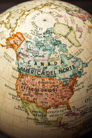 Globe on a wooden surface