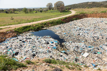 ALEXANDROUPOLIS, GREECE - MARCH 30: A section of a landfill located on March 30, 2014 in Alexandroupolis, Greece. Though forbidden this way for the municipality garbage, still exists.

のeditorial素材