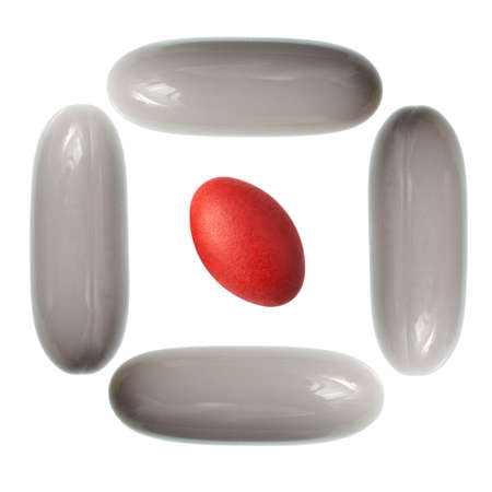 Colorful pills isolated on white backgroundの写真素材