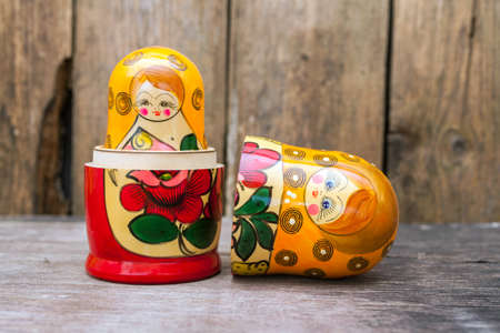 Russian nesting dolls ( babushkas or matryoshkas )の写真素材