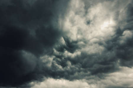 Dark clouds across the sky before heavy rain の写真素材