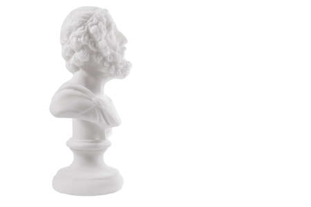 Homer (800â701 B.C.E.) is the author of the Iliad and the Odyssey, and is revered as the greatest of Greek epic poets. Sculpture isolated on white backgroundの写真素材