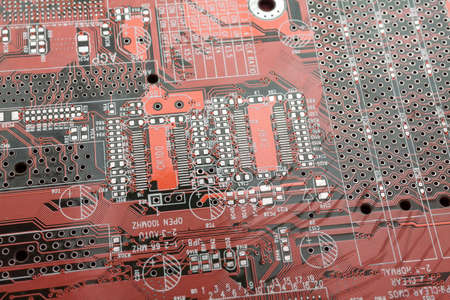 Microcircuit, Motherboard, computer and electronics modern background の写真素材