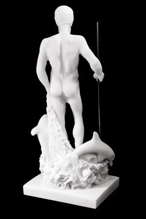 Poseidon is one of the twelve Olympian deities of the pantheon in Greek mythology. His main domain is the ocean, and he is called the "God of the Sea". Isolated on black backgroundの写真素材