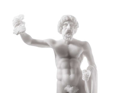 Zeus is the "Father of Gods and men" who rules of Mount Olympus as a father rules the family according to the ancient Greek religion. Isolated on white backgroundの写真素材