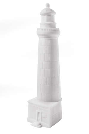 Lighthouse, the landmark of the city Alexandroupolis, Greece isolated on white backgroundの写真素材