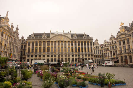 BRUSSELS, BELGIUM - JULY 22: Houses of the famous Grand Place on July 22, 2014, Brussels, Belgium. のeditorial素材