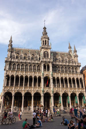 Brussels, Belgium - Grand Place, July 22, 2014: Photo of Grand Place or Grote Markt - the central square of Brussels and most beautiful town square in Europe のeditorial素材