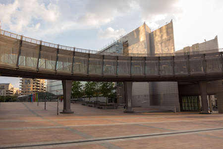 BRUSSELS, BELGIUM - JULY 22, 2014: Building of the European Parliament in Brusselsのeditorial素材