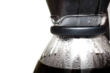 Filter coffee into a glass jugの写真素材