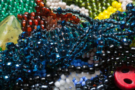 Handcrafted jewels constructed by various beadsの写真素材