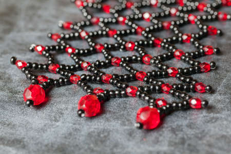 Handcrafted bracelet constructed by various beadsの写真素材