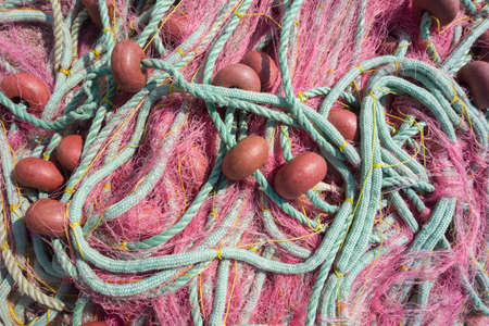 Close up view of fishing net.