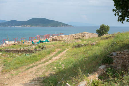 Ancient city remains of Filippous in Greece の写真素材