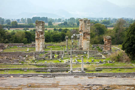Ancient city remains of Filippous in Greece の写真素材