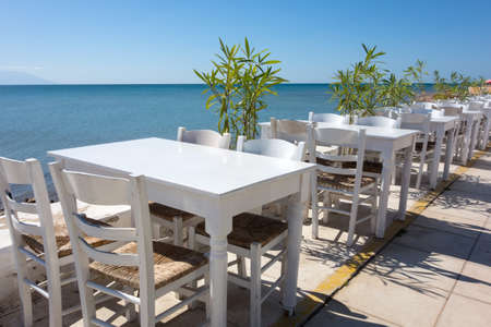 Traditional greek tavern - cafe by the aegean sea