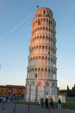 Pisa, Italy - September 23, 2014: Pisa, Piazza del Duomo, with the Basilica leaning tower, Italyのeditorial素材