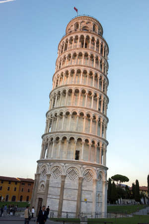 Pisa, Italy - September 23, 2014: Pisa, Piazza del Duomo, with the Basilica leaning tower, Italyのeditorial素材