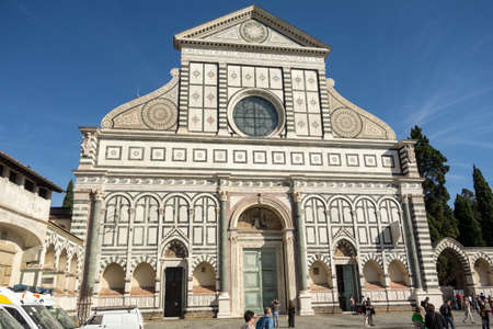 FLORENCE, ITALY - SEP 23, 2014: A view of Santa Maria Novella church top in Florence, Italy.のeditorial素材