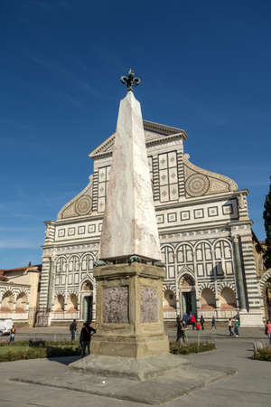 FLORENCE, ITALY - SEP 23, 2014: A view of Santa Maria Novella church top in Florence, Italy.のeditorial素材