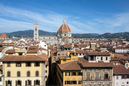 FLORENCE, ITALY - SEP 23, 2014: Top view of the historic center of Florence, Italyのeditorial素材