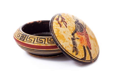 Greek Antique and Minoan ceramic pots isolated