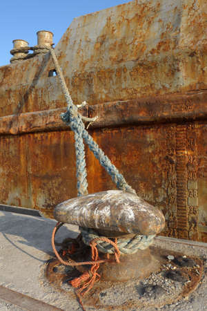 Rusty steal texture of an abandoned tanker boat closeupの写真素材