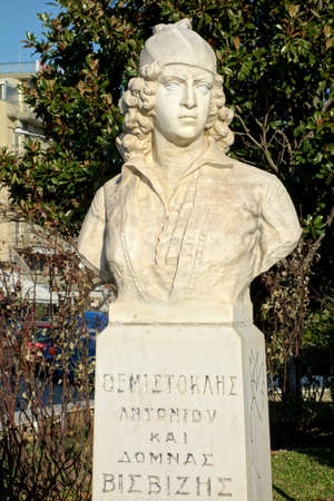Monument Hadjiantoni and Domna Vizvizi on coastal avenue of Alexandroupolis, Greece. It was created in 1987 by sculptor George Megfkoula.のeditorial素材