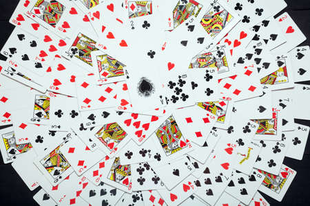 Background made of playing cardsの写真素材