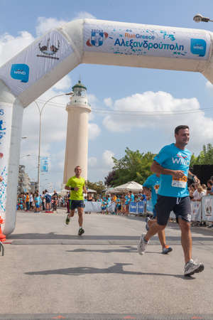 GREECE, ALEXANDROUPOLIS - SEPTEMBER 27, 2015: Competitors run during the second edition of the ''Run Greece''. Organizers are Segas, Wind and the local administration.のeditorial素材