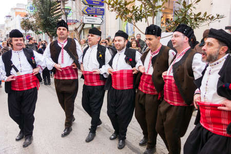 ALEXANDROUPOLIS, GREECE - DEC 31, 2015: Revival of the custom of camel by the Cultural Educational...
