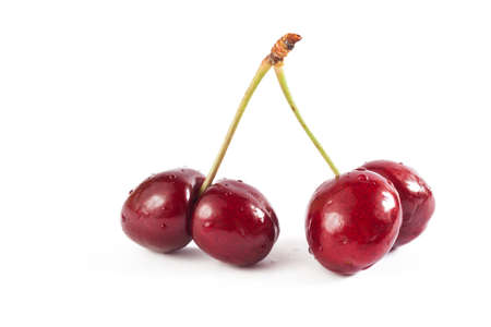 Mutated cherries on white backgroundの写真素材