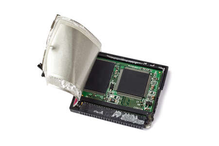 Broken CF memory card. Data loss conceptの写真素材