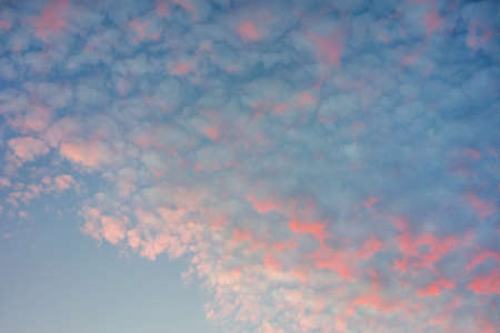 Pink and white afternoon clouds