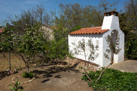 Old traditional outdoor oven in Greece for food cookingの写真素材