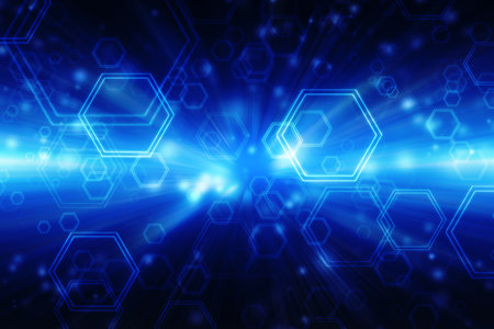 Digital Abstract technology background, Cyber Internet technology Concept, abstract blue background...