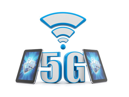 3d rendering, 5G Network, 5G Connection Concept