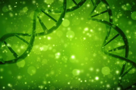 Concept of biochemistry with dna Structure isolated in digital background, Medical science background. 3d renderingの写真素材