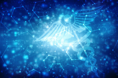 Medical abstract background, design for medical, science and digital technology, Ecg backgroundの写真素材