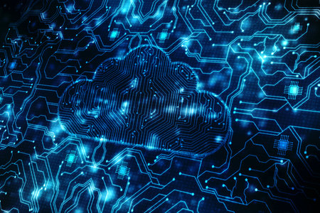2d illustration of  Cloud computing, Cloud Computing Concept, Cloud computing technology internet...