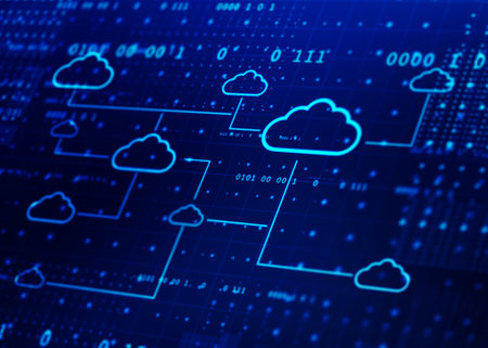 Cloud Computing Concept, modern cloud technology. Integrated digital web concept background,...