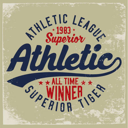 Varsity vector graphics - athletic vintage artworkのイラスト素材