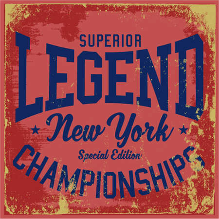 Varsity vector graphics - athletic vintage artwork with grunge background.のイラスト素材