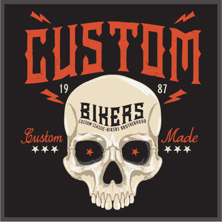 Vintage bikers vector graphics, emblem with grunge background.のイラスト素材