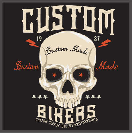 Vintage bikers vector graphics, emblem with grunge background.のイラスト素材
