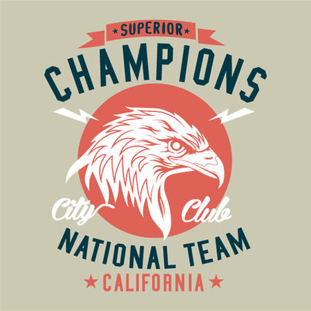 Varsity vector graphics - athletic vintage artwork with grunge background.のイラスト素材