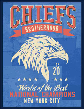 Varsity vector graphics - athletic vintage artwork with grunge background.のイラスト素材