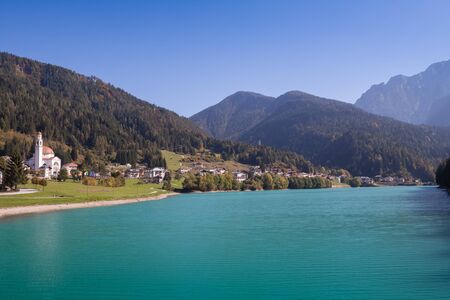 View of Auronzo di Cadore and San Lucano Lake Santa Caterina Lake Misurina Dolomites