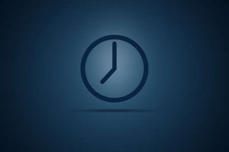 Watch icon with shadow on a blue background illustration