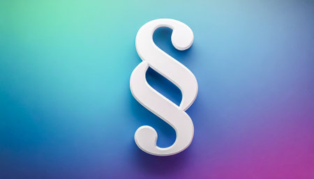 Paragraph sign on blue and purple background, law and justice conceptの素材